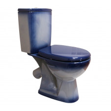 Унитаз напольный с бачком и сиденьем Rosa Уют синий декор 24303