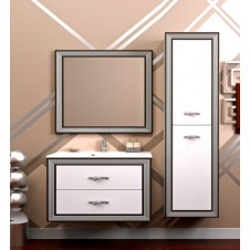 Комплект мебели Opadiris Карат 100 Белый глянцевый с серебряной патиной