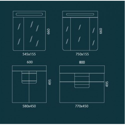 Edelform glass 60 тумба