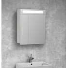 Шкаф зеркальный с подсветкой 55 см белый Edelform Гласс 60