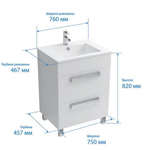 Ширина тумбы под раковину в ванную