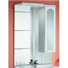Зеркало с подсветкой и шкафчиком 75 см правое белое Акватон Эмилья 112-2 (PRA)