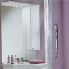 Зеркало с подсветкой и шкафчиком 75 см правое белое Акватон Майами 475-2(PRA)