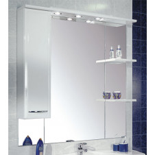 Зеркало с подсветкой и шкафчиком 100 см левое белое Акватон Эмили 86-2 (LEV)